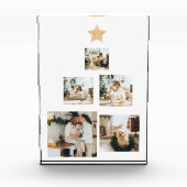 星モダン付き家族クリスマスツリー写真 フォトブロック (正面)