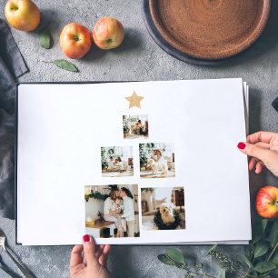 星モダン付き家族クリスマスツリー写真 ペーパーパッド