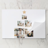 星モダン付き家族クリスマスツリー写真 ペーパーパッド (折り畳み)