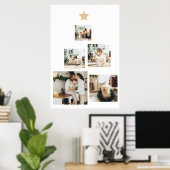 星モダン付き家族クリスマスツリー写真 ポスター (ホームオフィス)