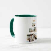 星モダン付き家族クリスマスツリー写真 マグカップ (正面左)