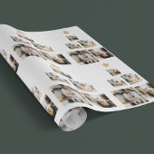 星モダン付き家族クリスマスツリー写真 ラッピングペーパー