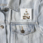 星モダン付き家族クリスマスツリー写真 缶バッジ (インサイチュ)