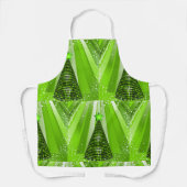 星モダン付き緑のクリスマスツリー エプロン (正面)