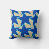 星モダン幾何学模様 – コバルトブルーとトープ クッション (裏面)