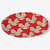 星モダン幾何学的 – 深い赤とトープ ペーパープレート (アングル)
