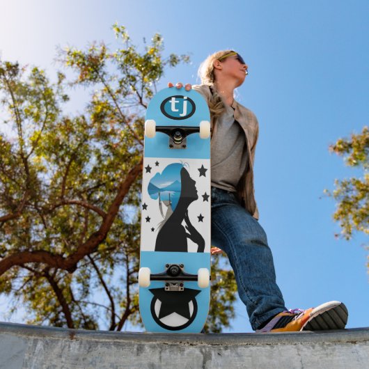 星モノグラムの付きガーリースケートボード スケートボード (室外1)