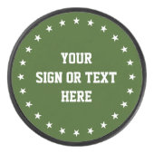 星リングや輪白+あなたの色、サインまたは文字 アイスホッケーパック (正面)