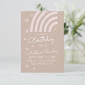 星レインボーモダンバースデーパーティー消色カラー 招待状 (スタンド正面)