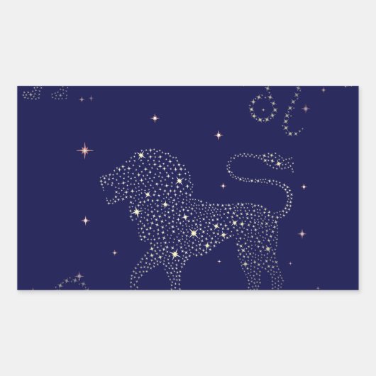 星レオ 長方形シール (正面)