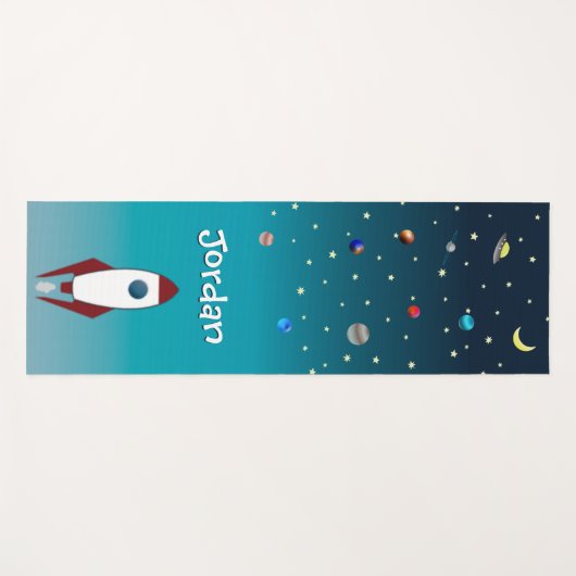 星ロッパーソナライズされたケット惑星の宇宙の青 ヨガマット (正面(横))