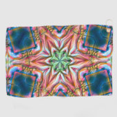 星万華鏡のように千変万化するパターンの粗い質感、焼けたサーモンt ゴルフタオル (横)