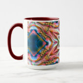 星万華鏡のように千変万化するパターンの粗い質感、焼けたサーモンt マグカップ (左)