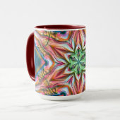 星万華鏡のように千変万化するパターンの粗い質感、焼けたサーモンt マグカップ (正面左)