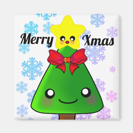 星付きかわいいクリスマスツリー マグネット (正面)