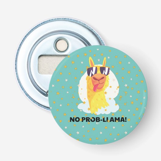 星付きかわいいリマのキーチェーン No-Prob-Llama 栓抜き (正面)