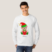 星付きのキュートなクリスマスエルフTシャツ Tシャツ (正面フル)