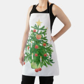 星付きのビンテージクリスマスツリー 白 エプロン (インサイチュ)