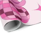 星付きのピンクディスコカウガールハットパターン ラッピングペーパー (ロールコーナー)