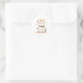 星付きのラッキーキャット かわいいデザイン ラウンドシール (バッグ)