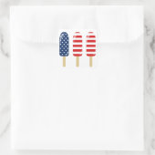 星付きの愛国的な赤と青のポピュシクル スクエアシール (バッグ)