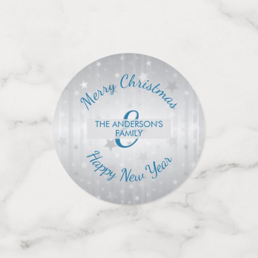 星付きの灰色の背景 コンフェッティ (スモール正面)