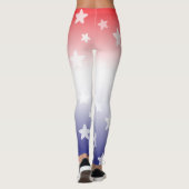 星付きの赤、白、青のグラデーション レギンス (裏面)
