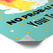 星付きの面白くてかわいいリャマ「No-Prob-Llama」 ポスター (角)
