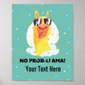 星付きの面白くてかわいいリャマ「No-Prob-Llama」 ポスター (正面)