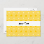 星付きの黄色のパターン ポストカード (正面/裏面)