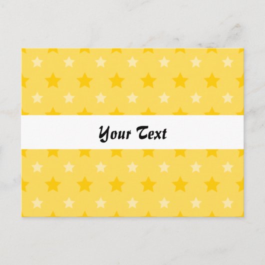 星付きの黄色のパターン ポストカード (正面)