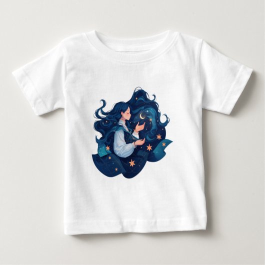 星付きアニメガール – ドリーミー宇宙の美学 ベビーTシャツ (正面)