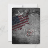 星付きアメリカ愛国的結婚国旗 招待状 (正面)