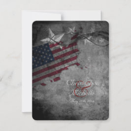 星付きアメリカ愛国的結婚国旗 招待状