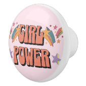 星付きガールパワー文字デザイン セラミックノブ (右)