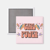 星付きガールパワー文字デザイン マグネット (正面/裏面)