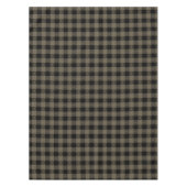 星付きキュートなバッファロープレイド黒&トープ素朴 テーブルクロス (正面)