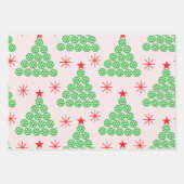 星付きクリスマスピックボールツリー ラッピングペーパーシート (正面3)