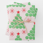 星付きクリスマスピックボールツリー ラッピングペーパーシート (インサイチュ)