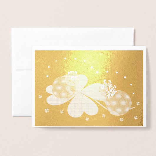 星付きシャムロックのレディバグ， ZKOA 箔カード (封筒付き正面)