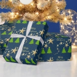 星付きスカイクリスマスツリーMerry Christmas ラッピングペーパー<br><div class="desc">星付きスカイクリスマスツリーMerry Christmas Wraping紙。クリスマスのプレゼントのための素敵な紙。</div>