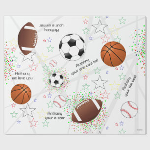 星付きスポーツボール – ギフトラップHAMbWG ラッピングペーパー
