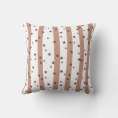 星付きチョコストライプーとホワイトのパターン クッション (裏面)