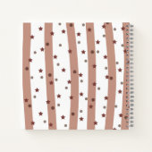 星付きチョコストライプーとホワイトのパターン ノートブック (裏面)