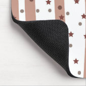 星付きチョコストライプーとホワイトのパターン マウスパッド (コーナー)