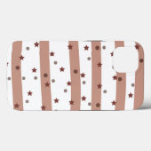 星付きチョコストライプーとホワイトのパターン Case-Mate iPhoneケース (裏面 (横))