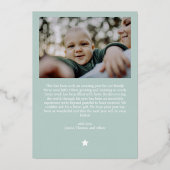 星付きツリーのメリークリスマスフォト 箔シーズンカード (裏面)