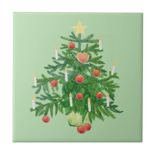 星付きビンテージクリスマスツリー タイル (正面)