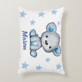 星付きブルーベアーボーイ名前をカスタムする枕 アクセントクッション (正面(垂直))