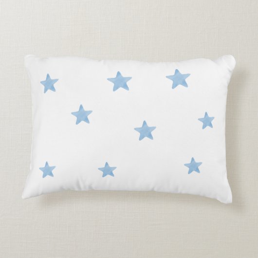 星付きブルーベアーボーイ名前をカスタムする枕 アクセントクッション (裏面)